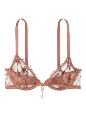 NWT Victoria’s Secret 36C Rose Gold Very Sexy Stardust Embroidery Demi Bra